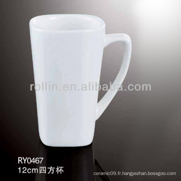 Tasse en céramique carrée de 130ML, tasse blanche en gros